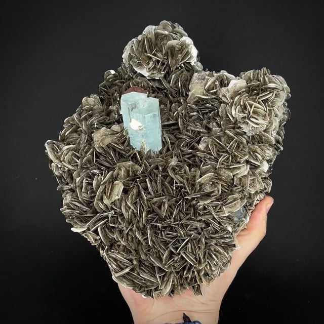 Muscovite with Aquamarine and Fluorapatite