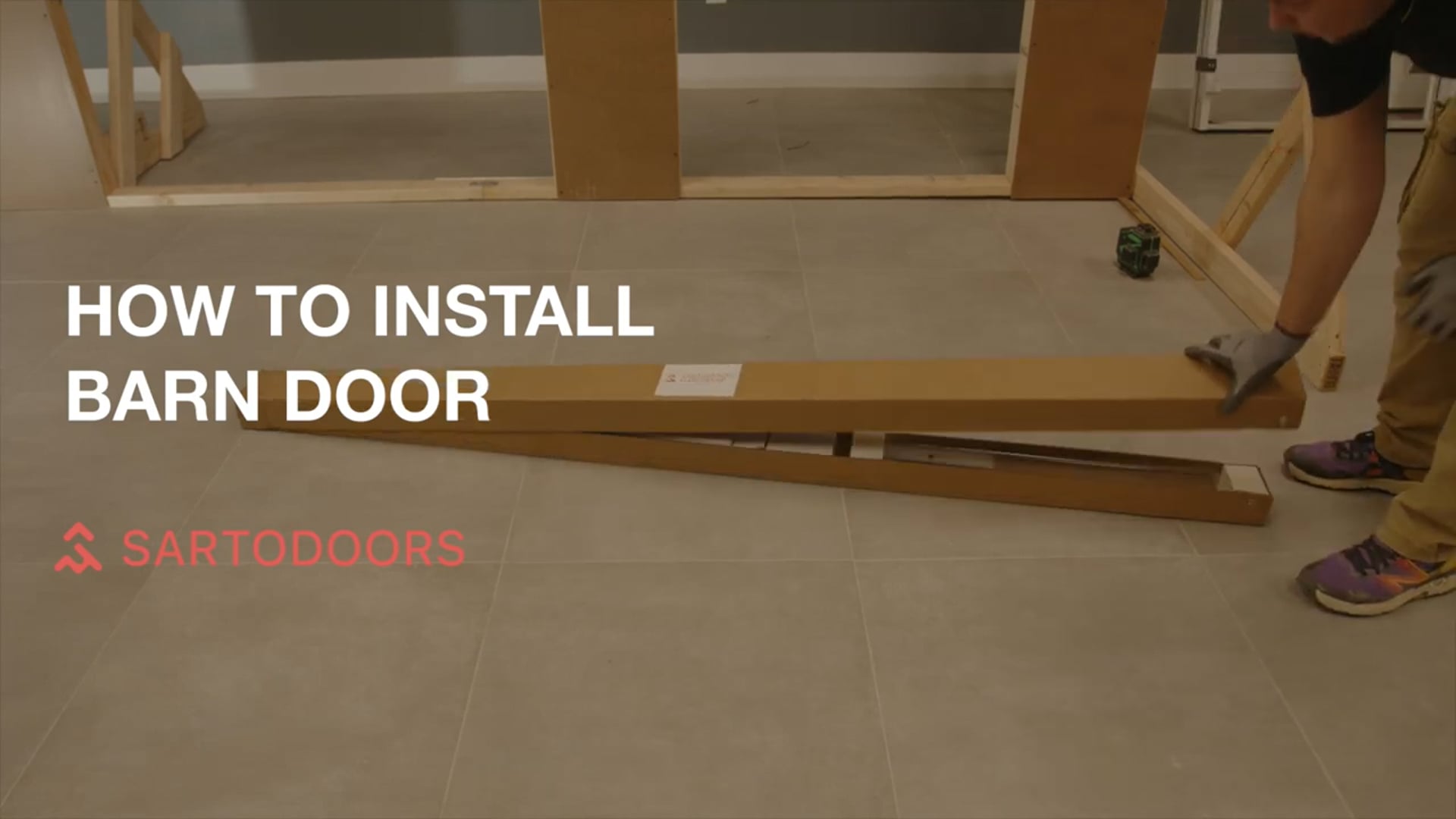 Sturdy Barn Door with Hardware | Planum 0011 Concrete with | 6.6FT, 18