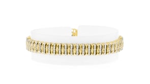 2.00 ct. t.w. Diamond Fancy-Link Tennis Bracelet in 18kt Gold Over Sterling