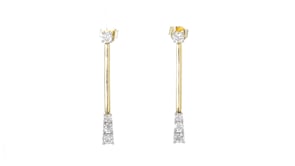 1.00 ct. t.w. Diamond Linear Bar Drop Earrings in 14kt Yellow Gold