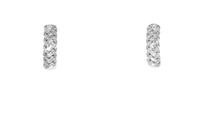 50 ct. t.w. Basketweave Diamond Hoop Earrings in 14kt White Gold