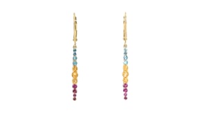 1.08 ct. t.w. Multi-Gemstone Drop Earrings in 18kt Gold Over Sterling