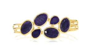 30.00 ct. t.w. Sapphire Cuff Bracelet in 18kt Gold Over Sterling