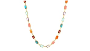 Multi-Gemstone Necklace in 18kt Gold Over Sterling