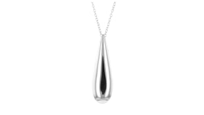 Italian Sterling Silver Teardrop Jewelry Set Necklace and Drop Earrings