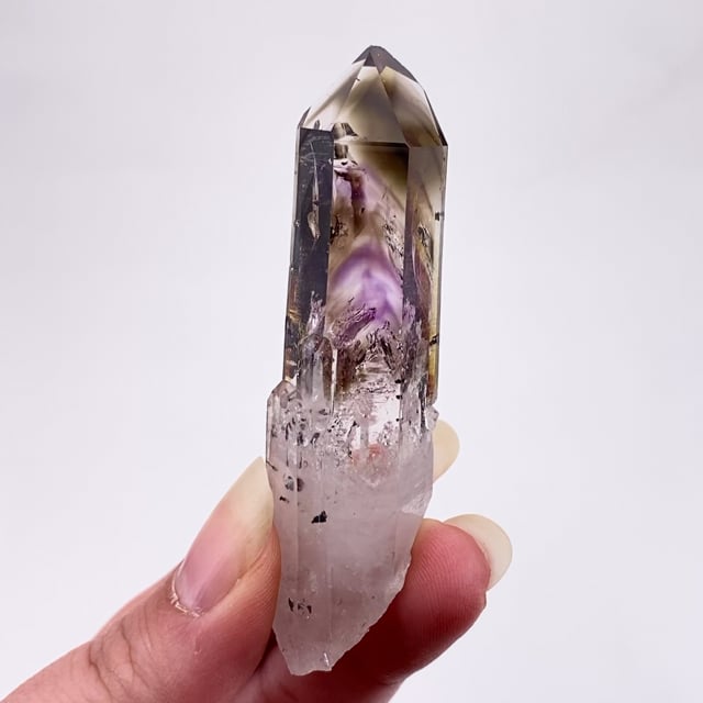 Quartz var: Smoky and Amethyst (''phantom'' crystal)