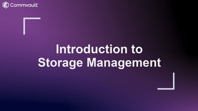 Introduction to Storage Management