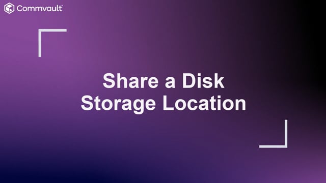 Share a Disk Storage Location