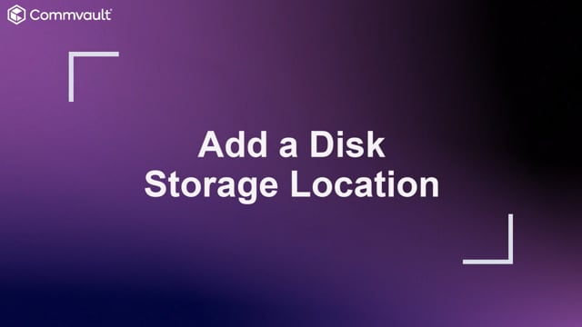 Add a Disk Storage Location