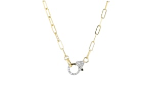 25 ct. t.w. Pave Diamond Paper Clip Link Necklace in 14kt Yellow Gold