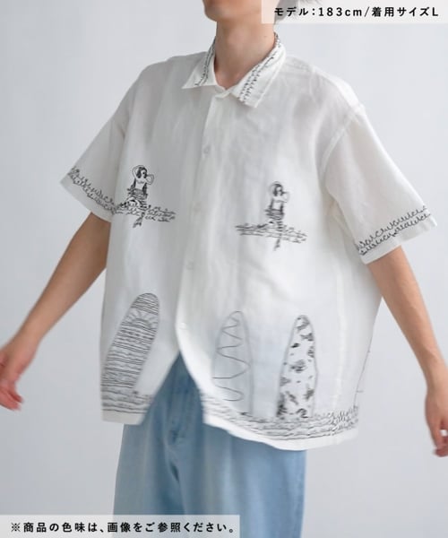 インディアイズビューティフル　刺繍　シャツ　ベイフロー BAYFLOW｜【INDIA IS BEAUTIFUL】別注ミソロジーシャツ