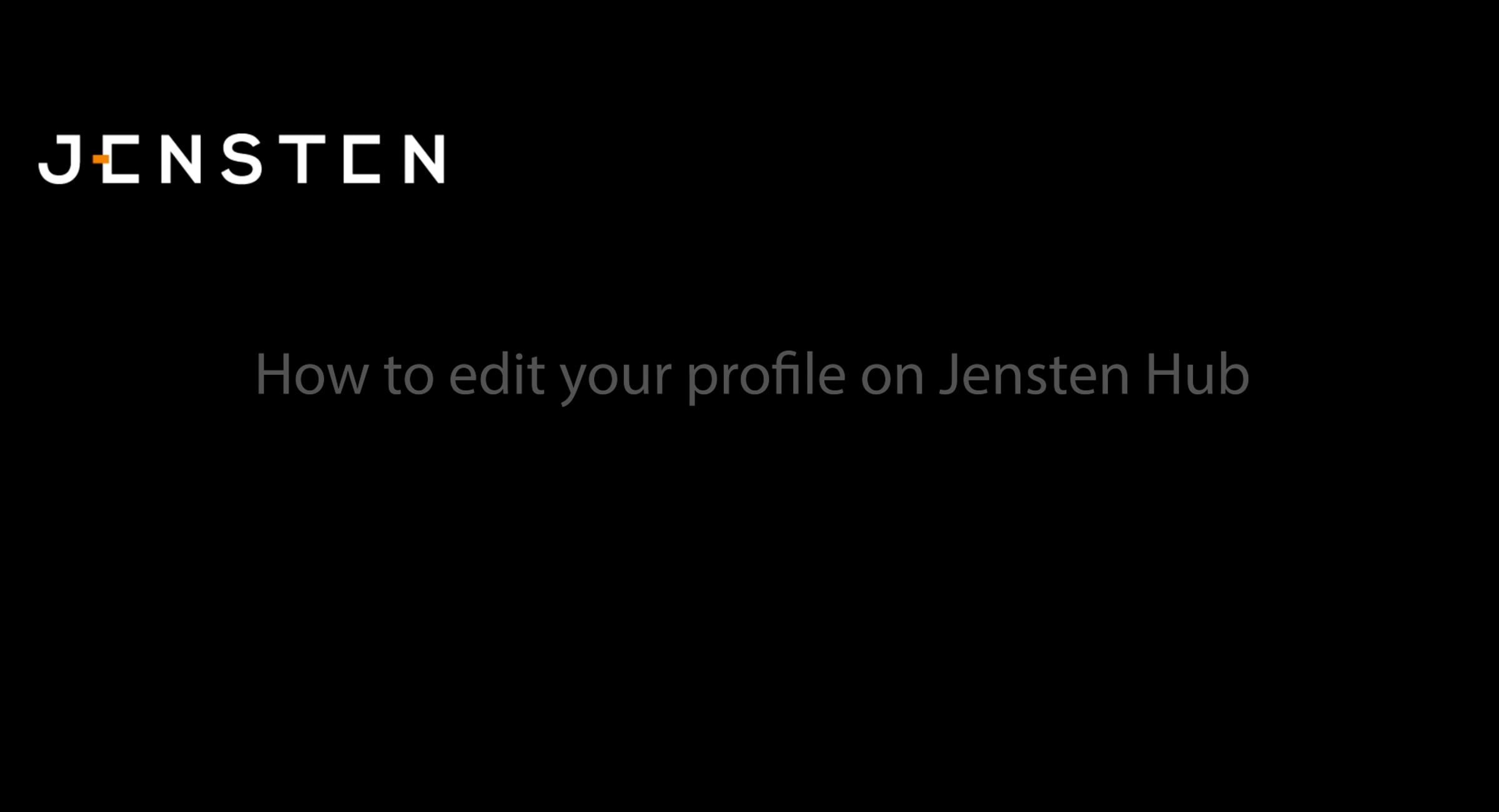 How to edit your profile on jensten hub