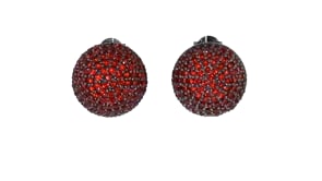 4.00 ct. t.w. Garnet Button Earrings in Sterling Silver