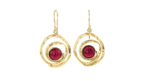 4.60 ct. t.w. Garnet Swirl Drop Earrings in 18kt Gold Over Sterling