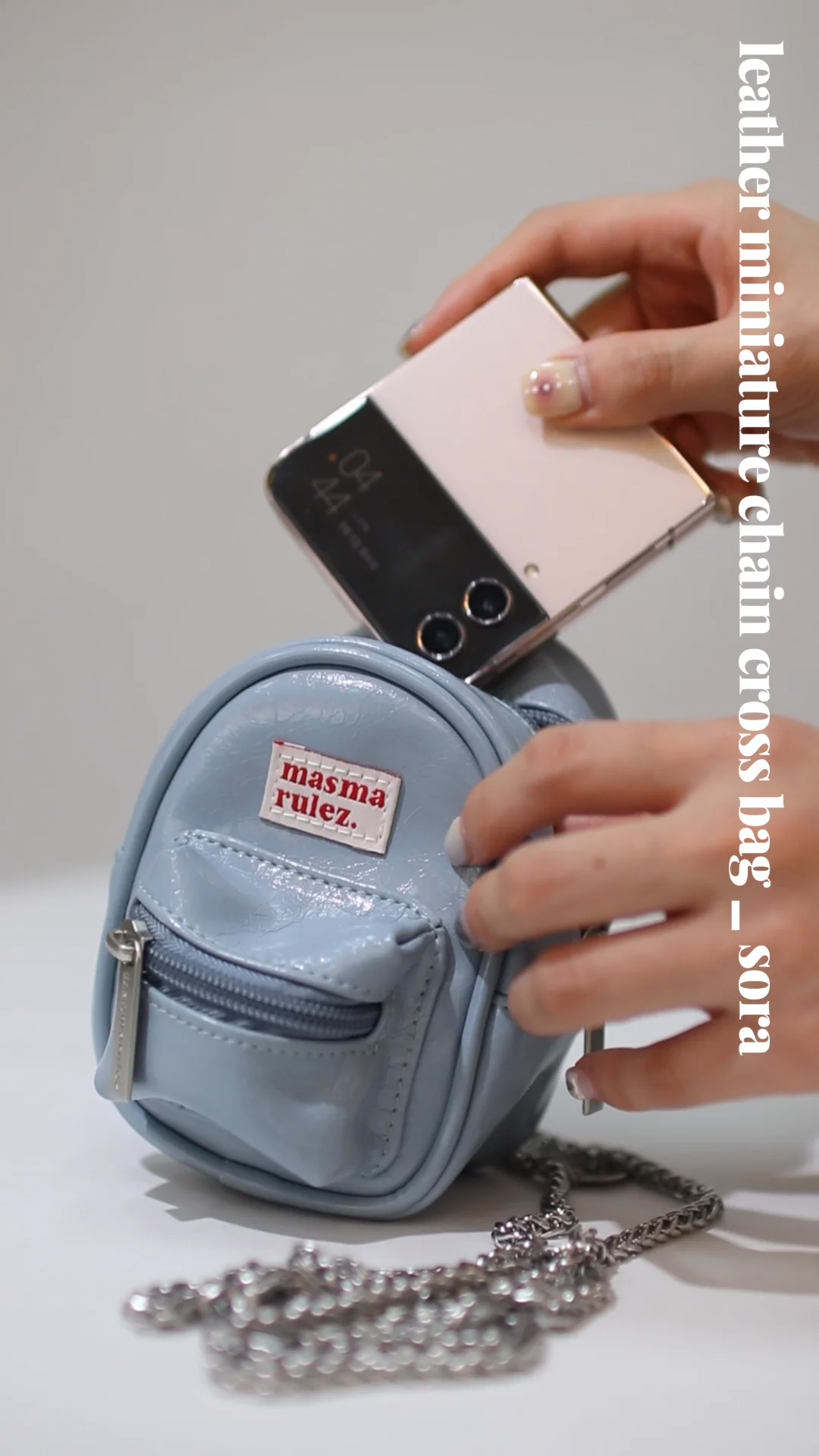 ★masmarulez★ mama leather miniature chain cross bag _ Sora mama leather miniature chain cross bag _ Sora : Masmarulez