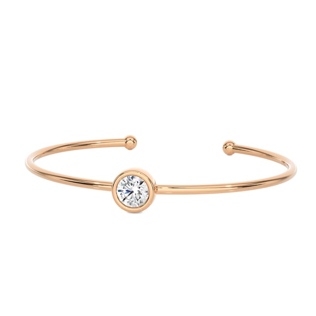 1.00 Karat Im Labor gezüchteter Diamant Armreif aus Rotgold