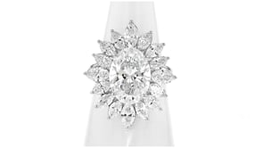 8.00 ct. t.w. Lab-Grown Diamond Floral Ring in 14kt White Gold