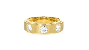 Mens 1.00 ct. t.w. Lab-Grown Diamond Trio Ring in 14kt Yellow Gold