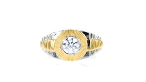Mens 1.00 Carat Lab-Grown Diamond Step-Style Ring in 14kt Two-Tone Gold
