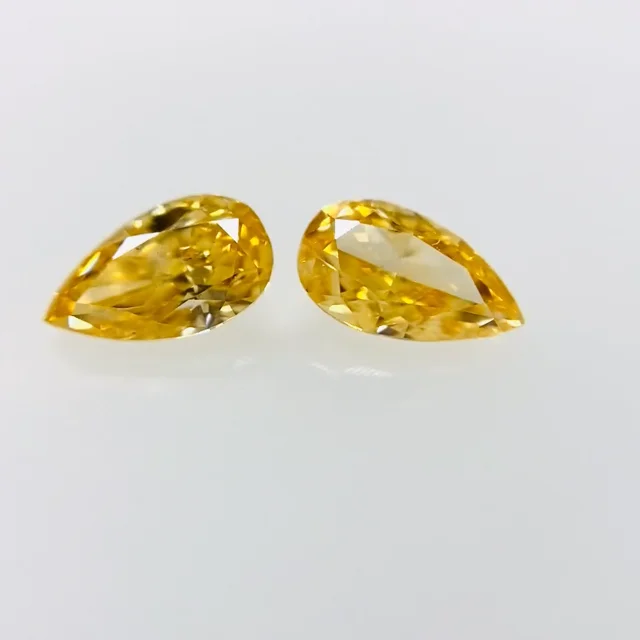 FANCY INTENSE ORANGY YELLOW 0.129ct＆0.128ct/PS/RT2802/CGL