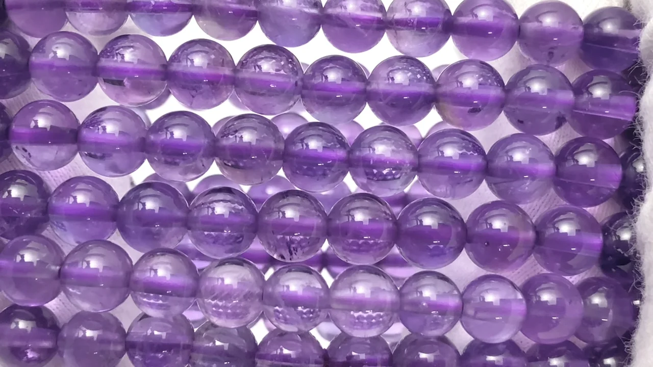 MK*】ザンビア産バイカラーアメジストのゴムブレスレット