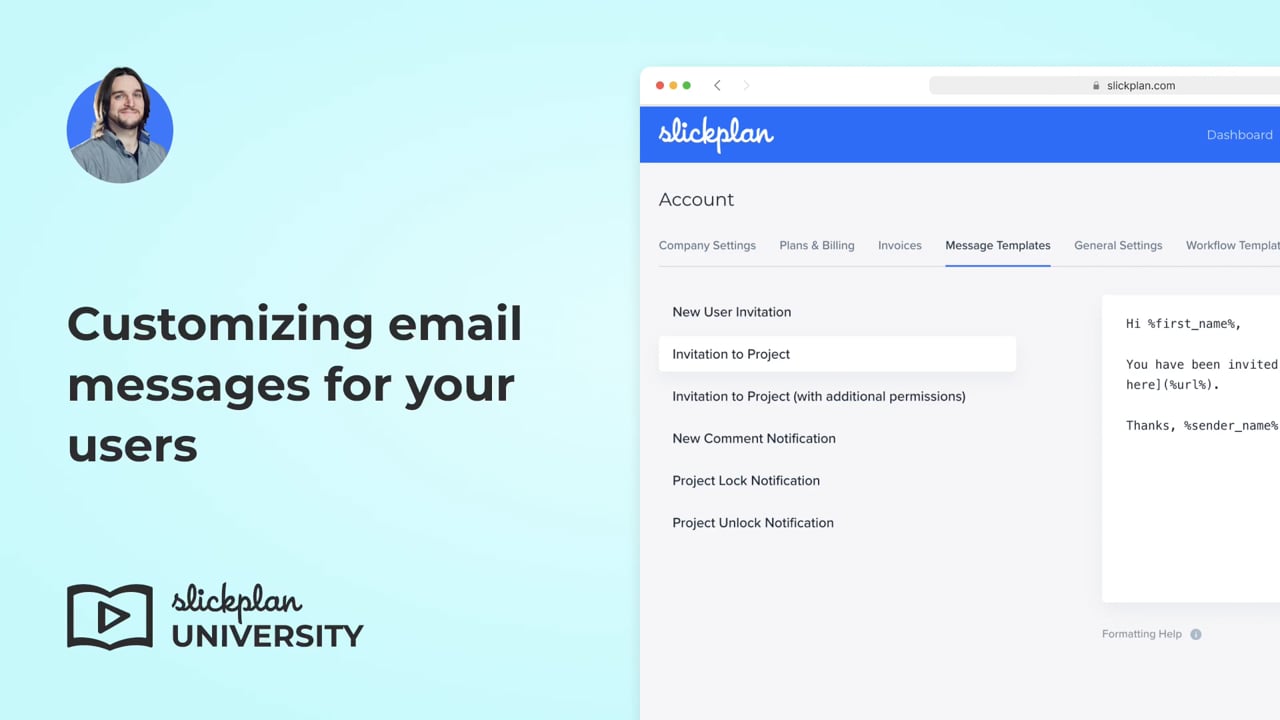 Customizing email messages for your users