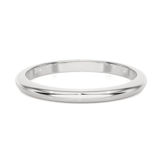 Ehering mit gebogener Oberfläche von 2.00 mm aus Weißgold