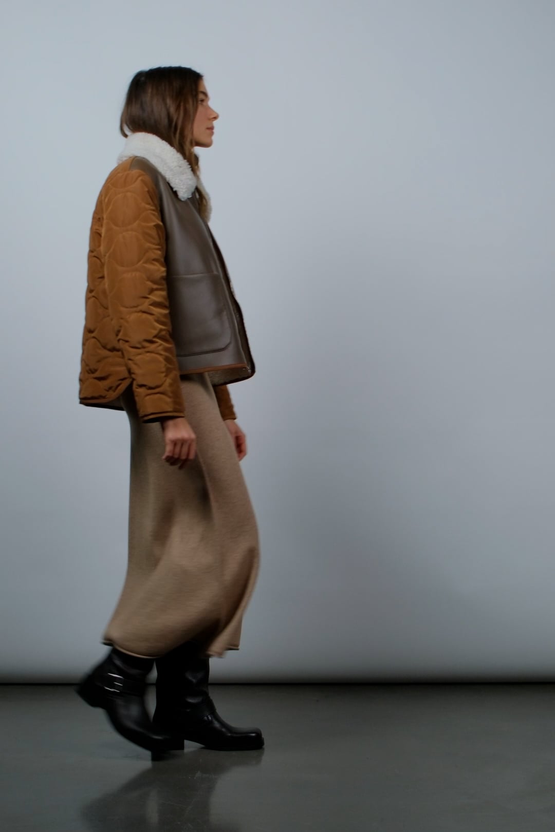 Knitted skirt - beigemel