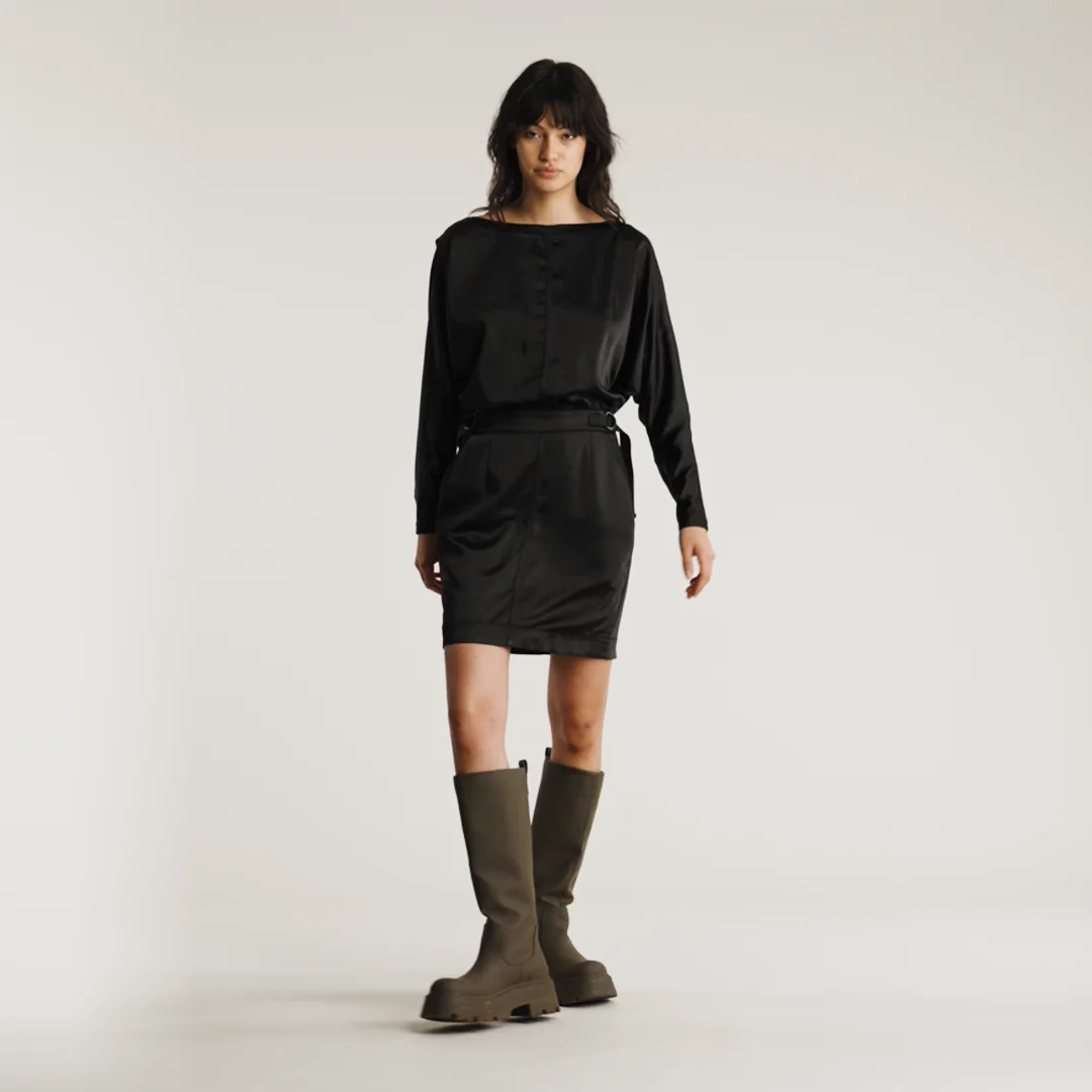 black batwing sleeve dress Black Ruched Bat Wing Sleeve Midi Dress – AX Paris main image 1