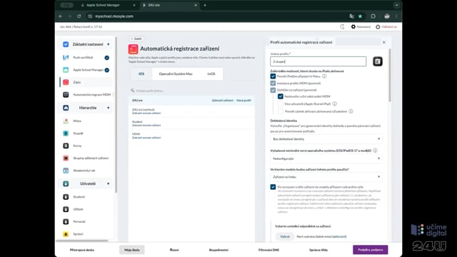 Správa iPadů ve škole pomocí Mosyle Manageru a aplikace Třída