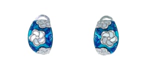 Belle Etoile Pomelia Mother-of-Pearl and .10 ct. t.w. CZ Earrings with Multicolored Enamel in Sterling Silver