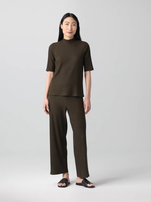 Textured Stretch Rib Mock Neck Top | EILEEN FISHER Textured Stretch Rib Mock Neck Top | EILEEN FISHER