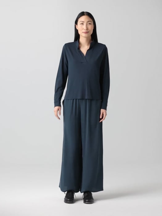 Stretch Jersey Knit Band Collar Top | EILEEN FISHER Stretch Jersey Knit Band Collar Top | EILEEN FISHER