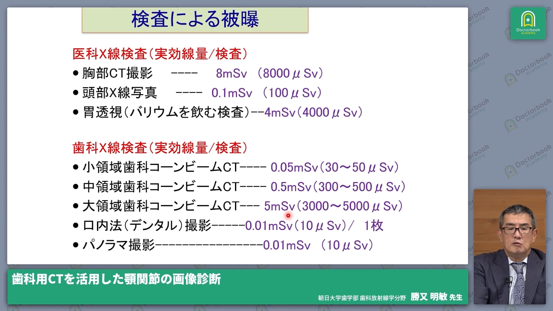  臨床知見録_レントゲン_被曝線量