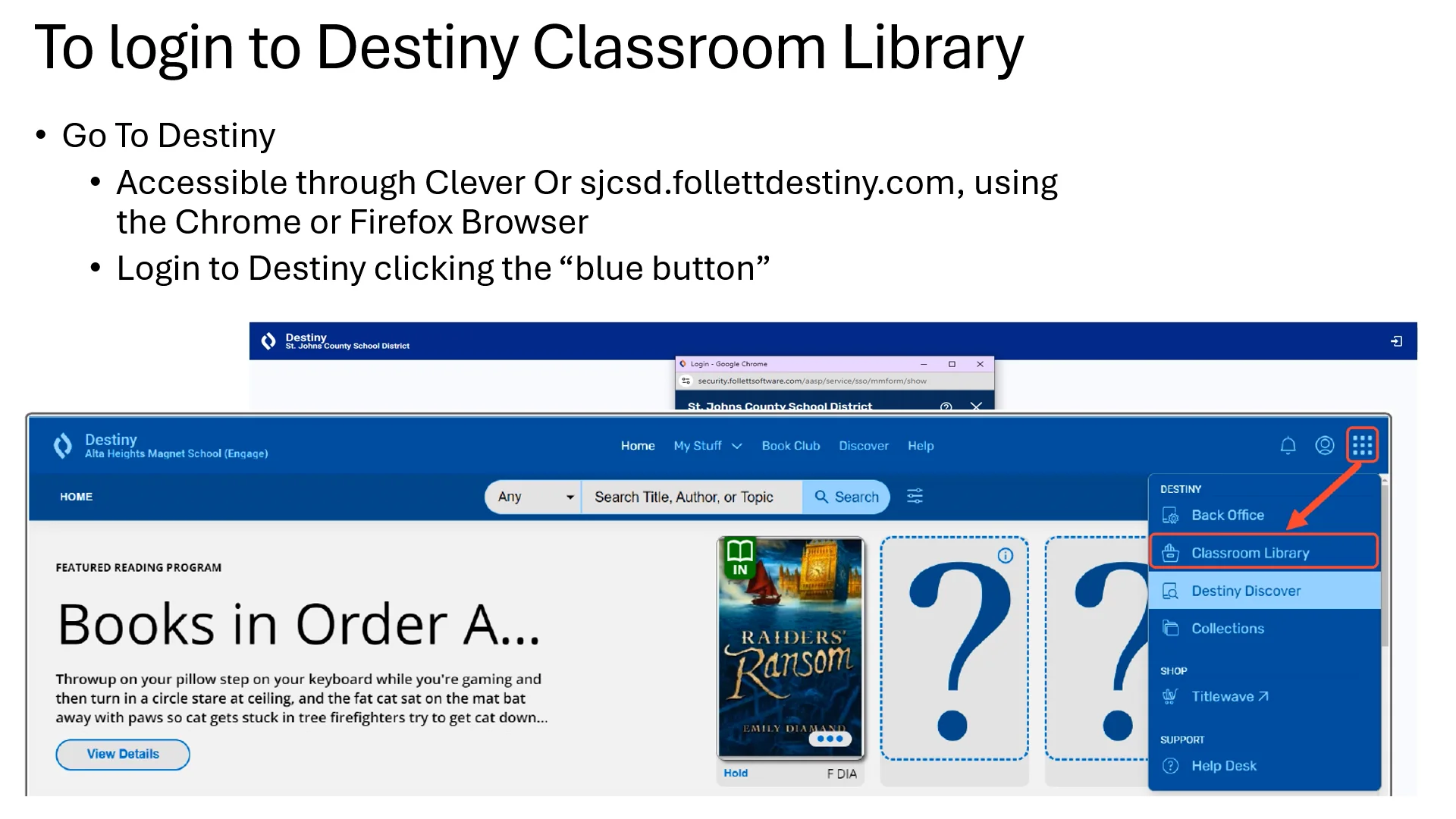 Starting New Classroom Library DCLM