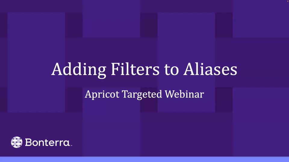 Adding Filters to Aliases