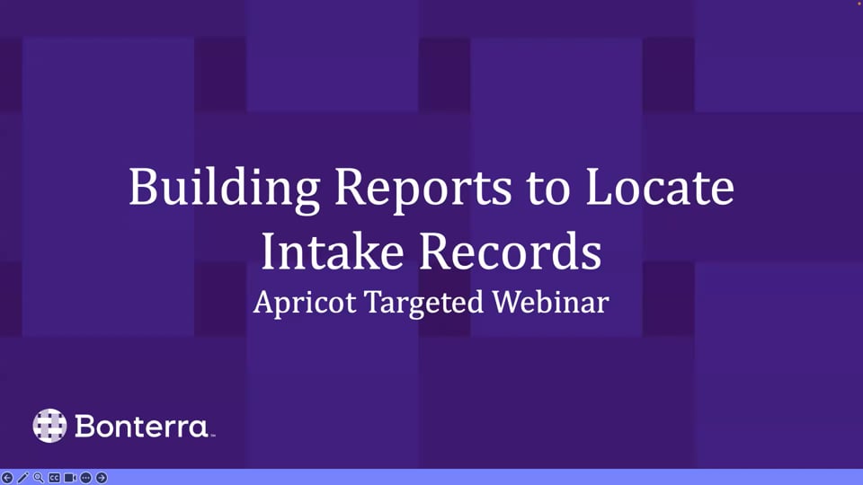 Building Reporting to Locate Intake Records