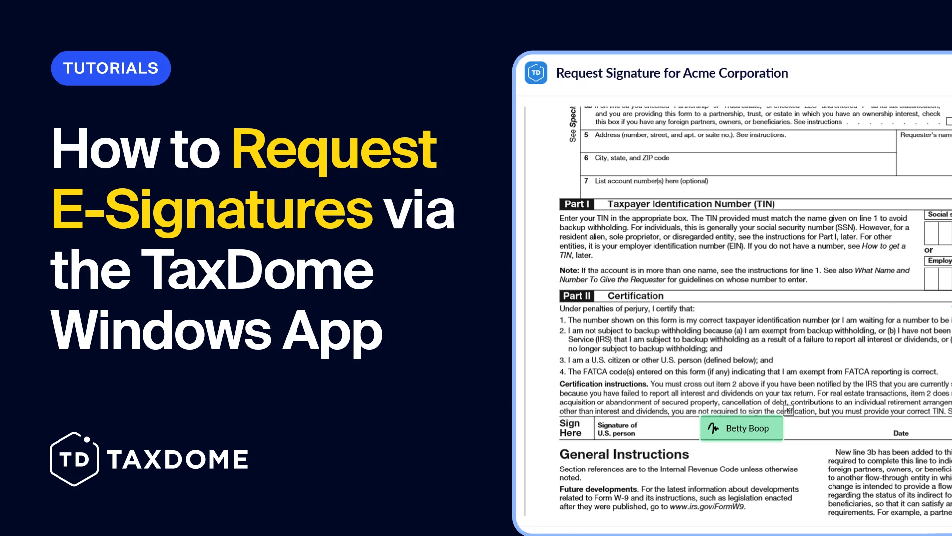 How to Request E-Signatures via TaxDome Windows App - TaxDome