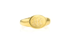 18kt Gold Vermeil Personalized Oval Signet Ring