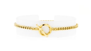 Italian 18kt Gold Vermeil Curb-Link Toggle Bracelet