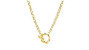 Italian 18kt Gold Vermeil Curb-Link Toggle Necklace