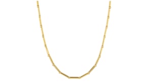 Italian 18kt Gold Vermeil Ball and Bar Station Necklace