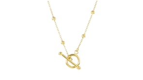 18kt Gold Vermeil Bead Station Toggle Necklace