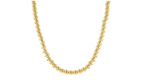 Italian 5mm 18kt Gold Vermeil Bead Necklace