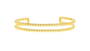 18kt Gold Vermeil Two-Row Flat-Bead Cuff Bracelet