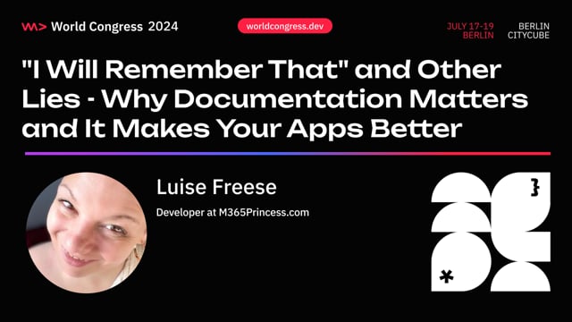 "I will remember that" and other lies - Why documentation matters and it makes your apps better