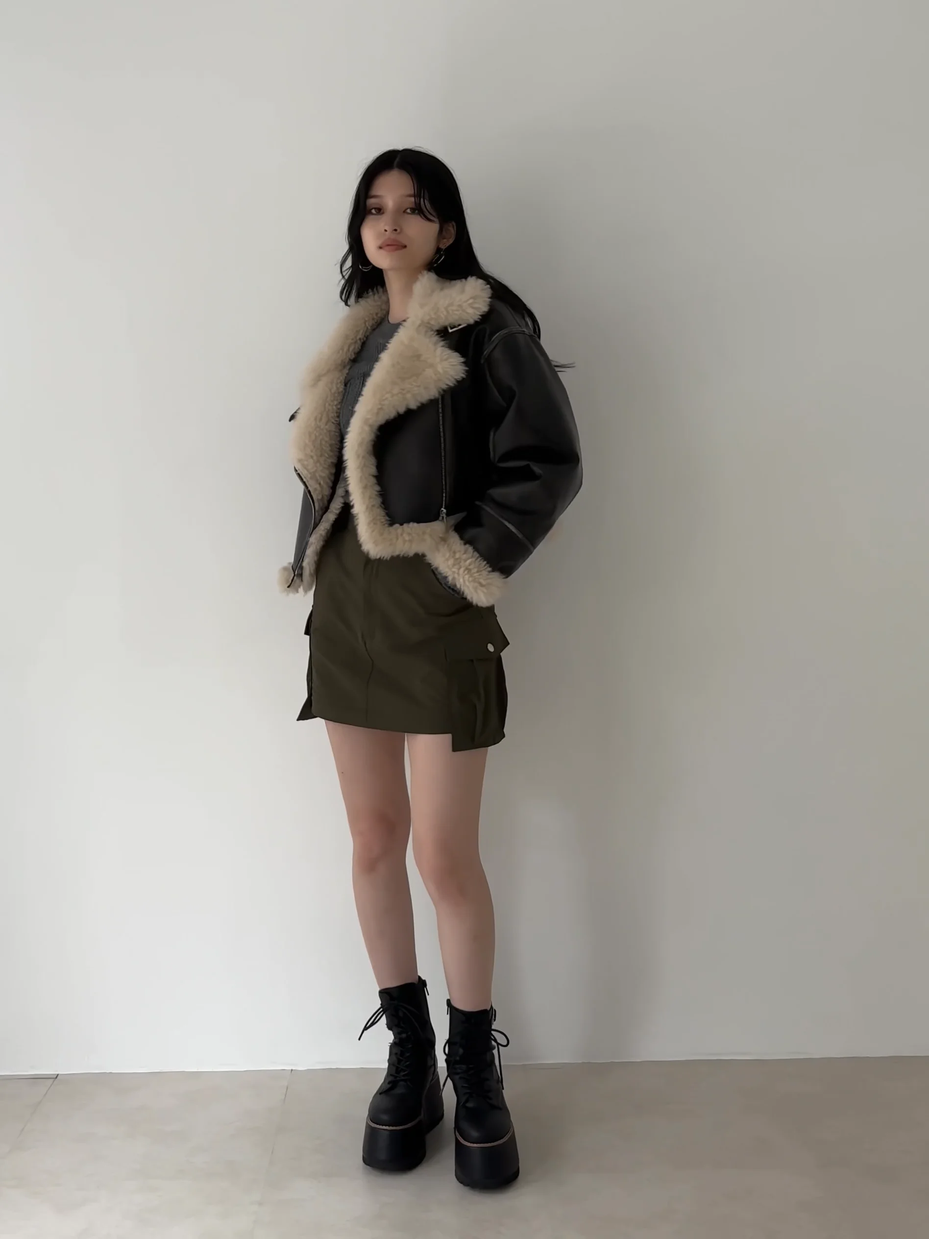 VEQUM フェイクムートンベスト SHORT FAKE MOUTON VEST ♡VEQUM/SHORT