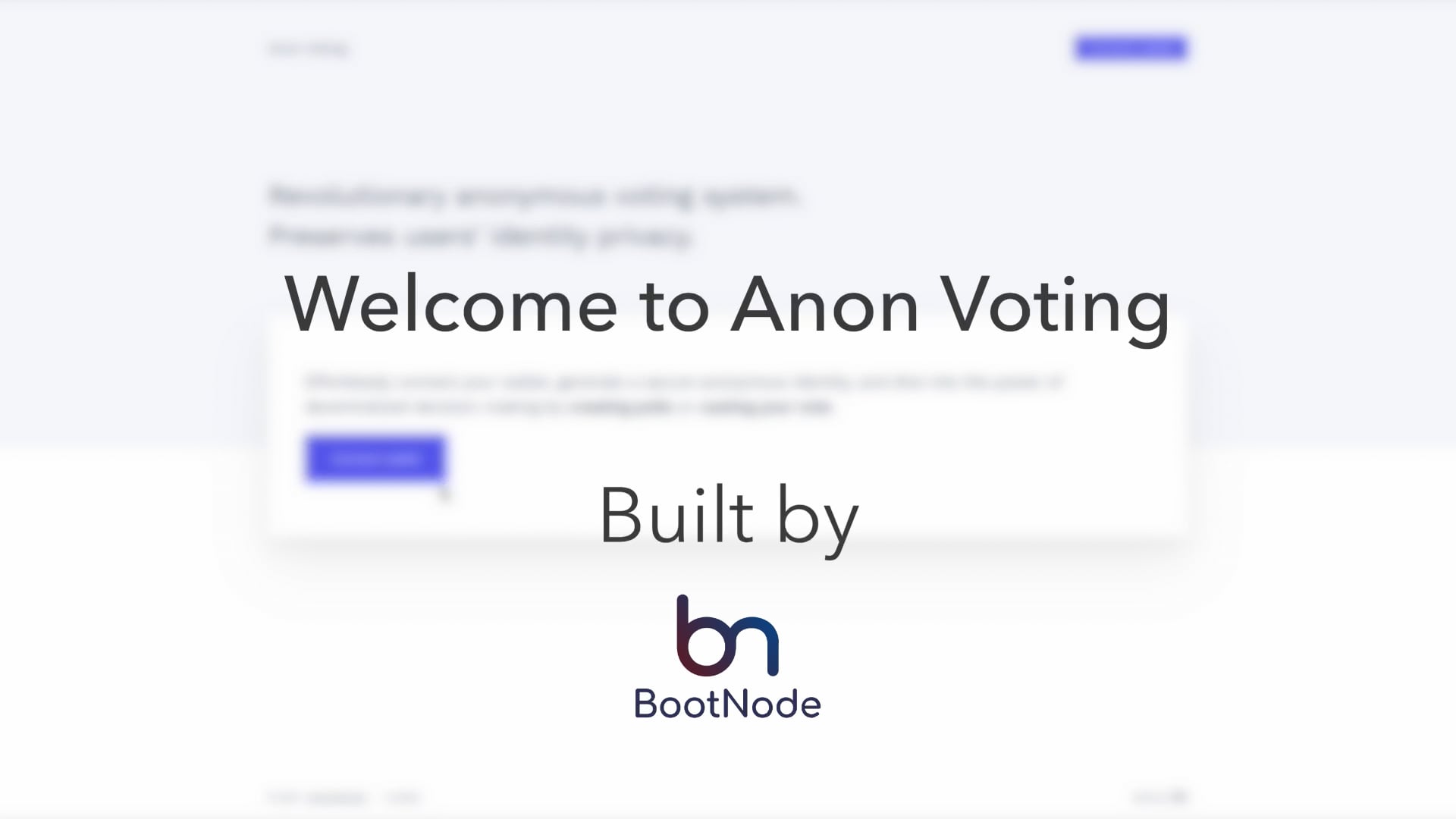 Welcome to anon voting