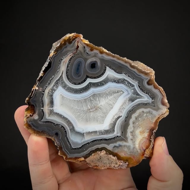 "Face" Agate with Hyalite Opal