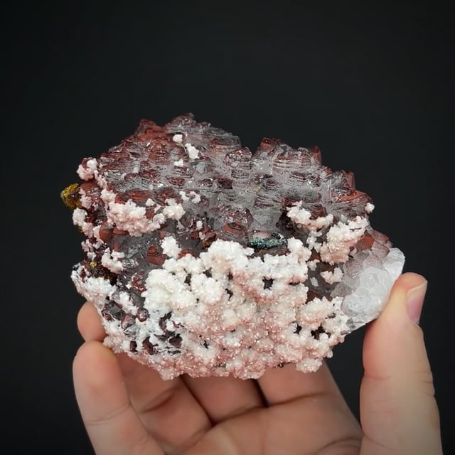 Quartz with Hematite inclusions, Dolomite, Sphalerite